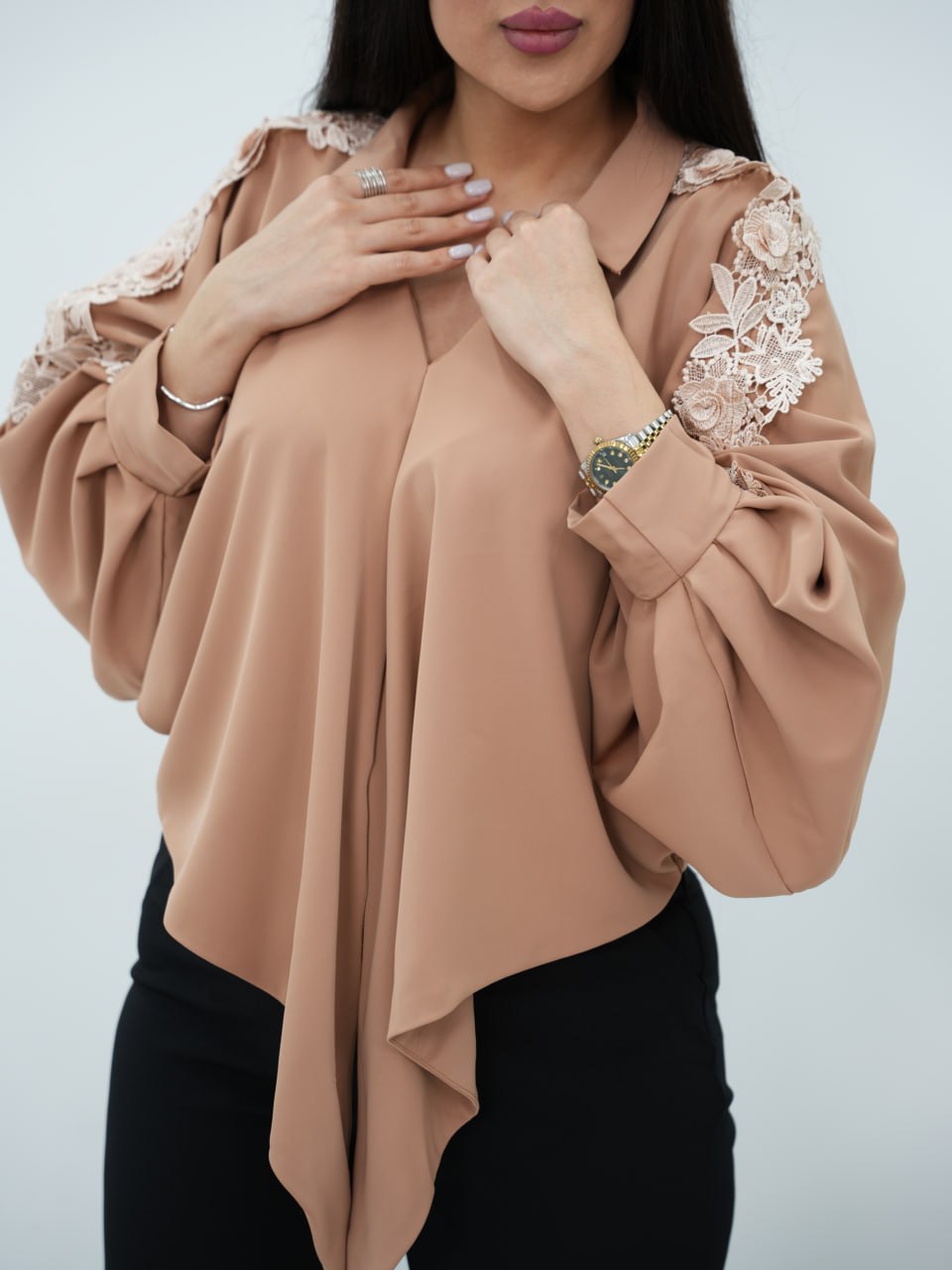 بلوز مجلسی کیمونو جلو گره ای لوریا کد7030