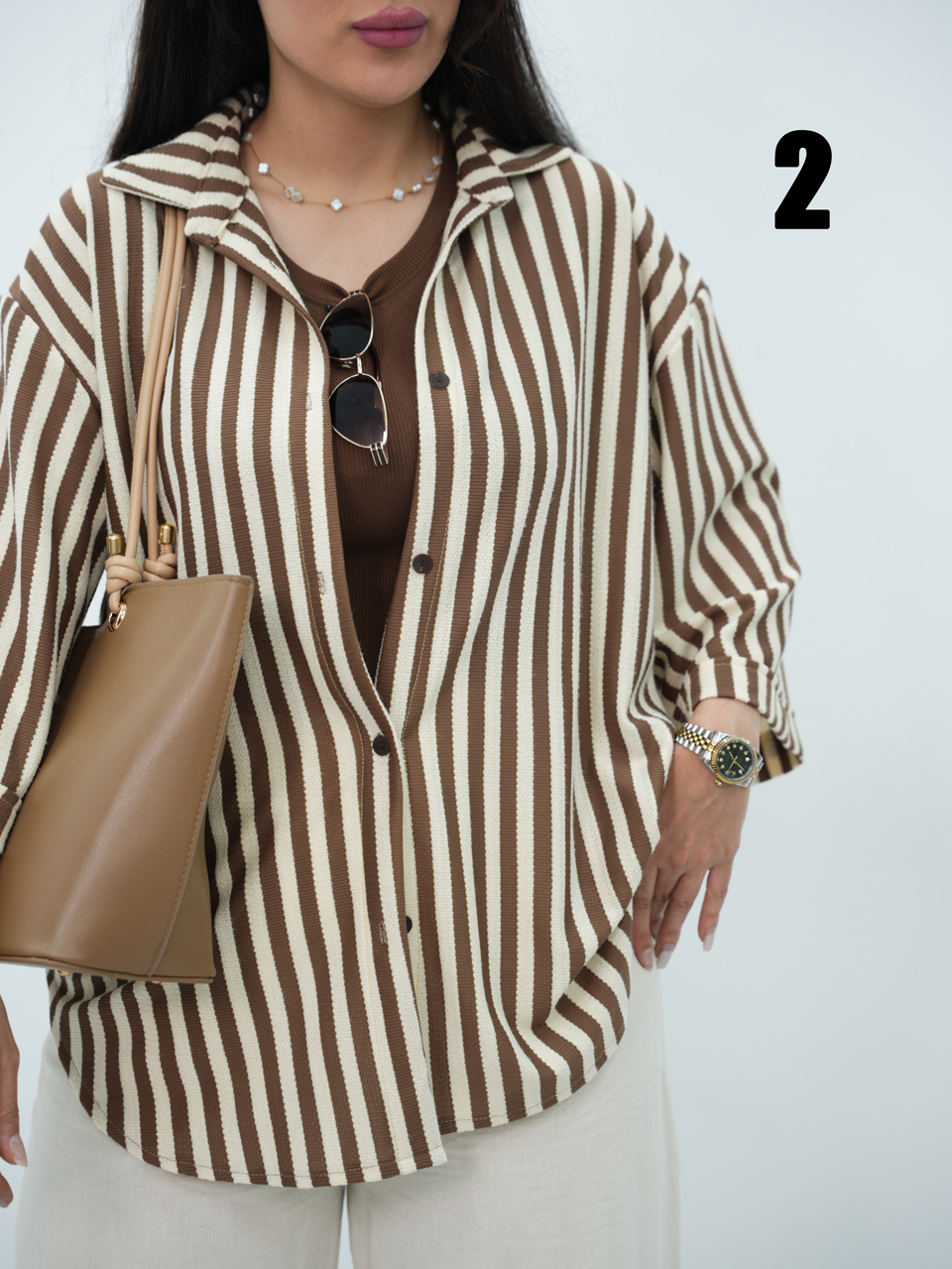 شومیز مراکشی راه راه دارا کد 7096