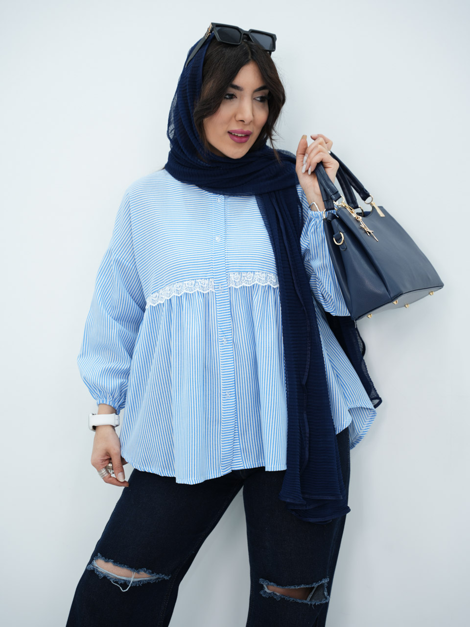 شومیز راه راه عروسکی مارال کد7099