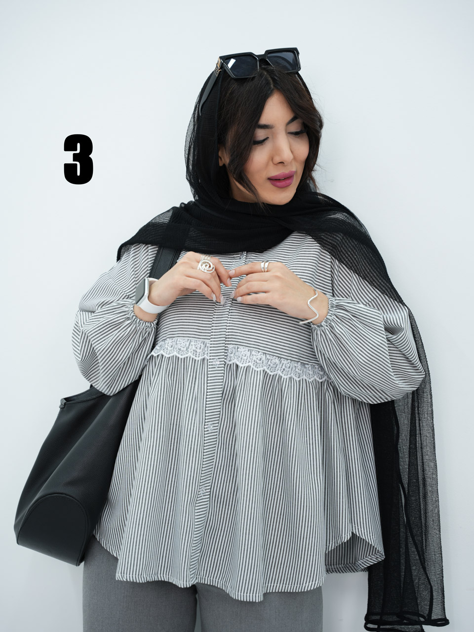 شومیز راه راه عروسکی مارال کد7099
