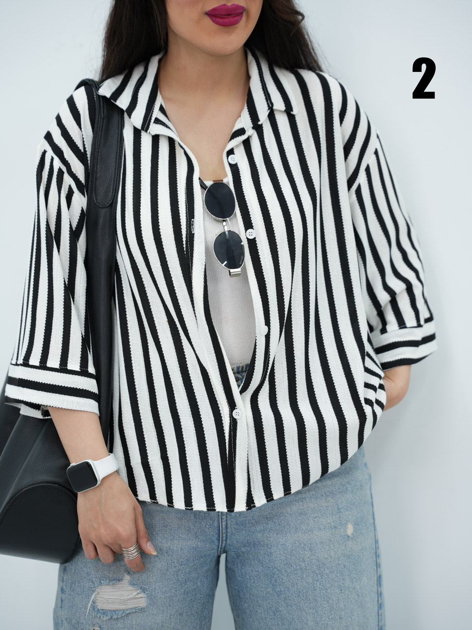 شومیز مراکشی راه راه سها کد7116