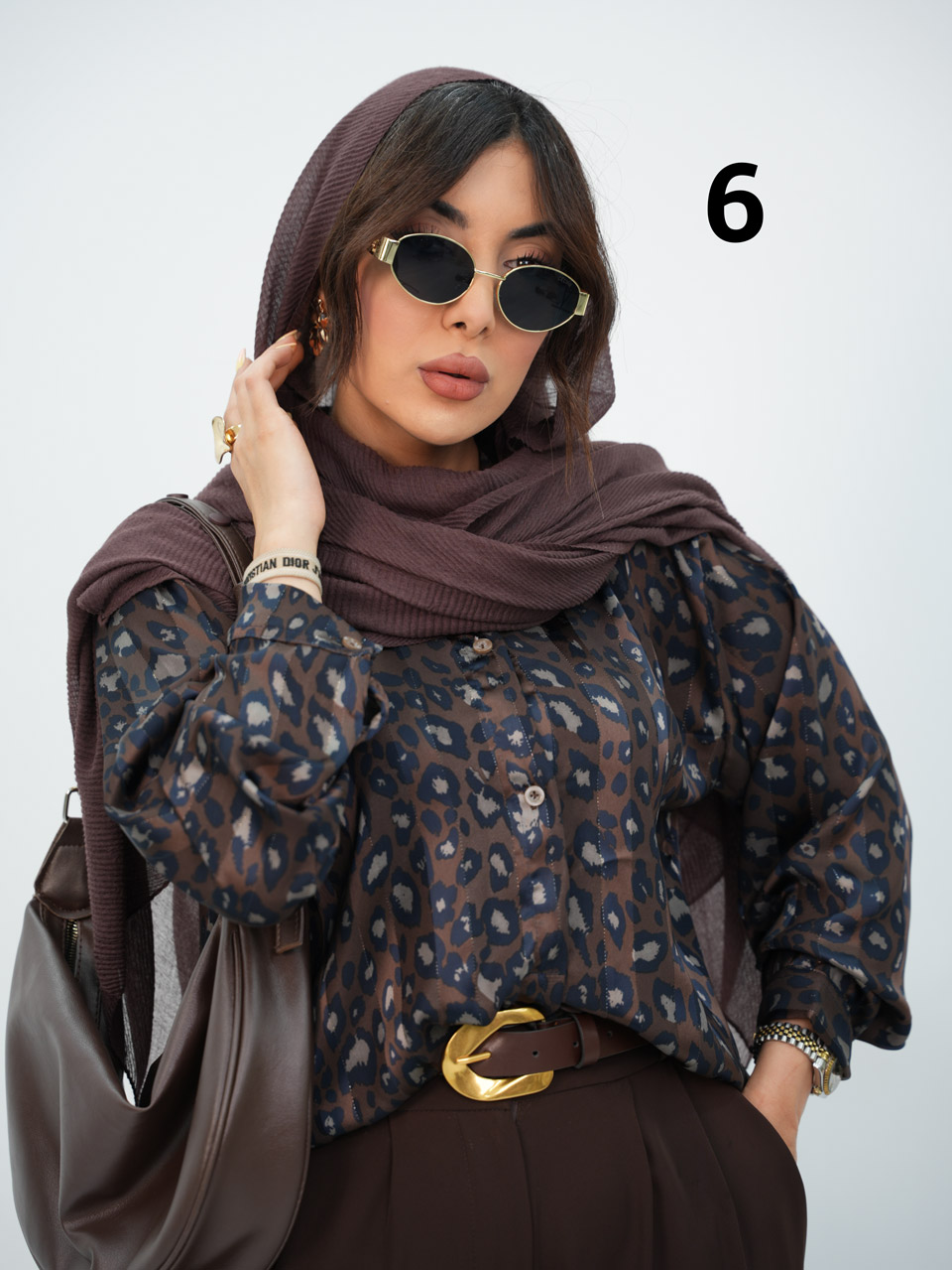 ست کراپ و شومیز پلنگی پیچی هایپر کد7320