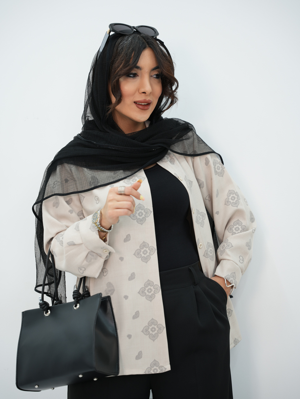 شومیز گلدوزی بغل بند لُرد کد7322