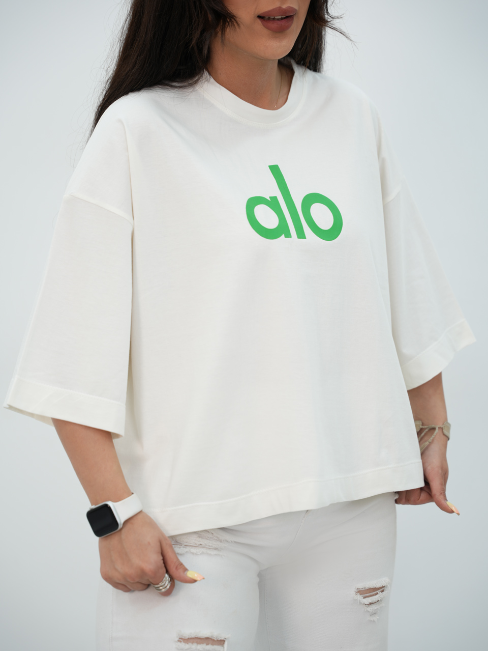 تیشرت لانگ alo نگین دار کد7344