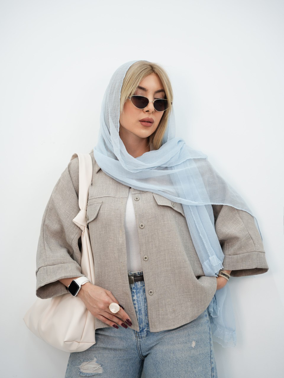 شومیز کیمونو نگین دار خزان کد7438