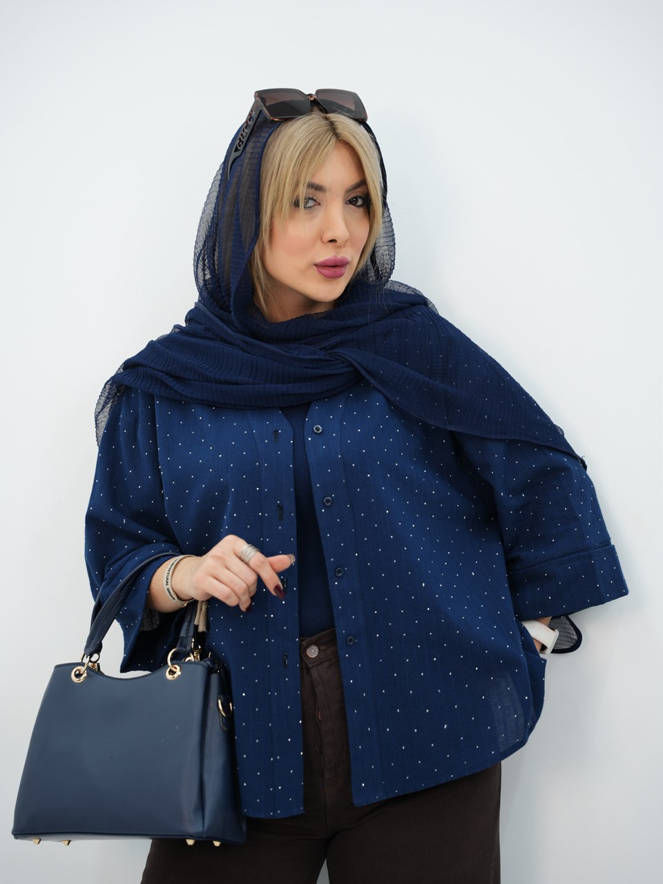 شومیز لنین طرح راه راه نگین د ار آمورا کد7469