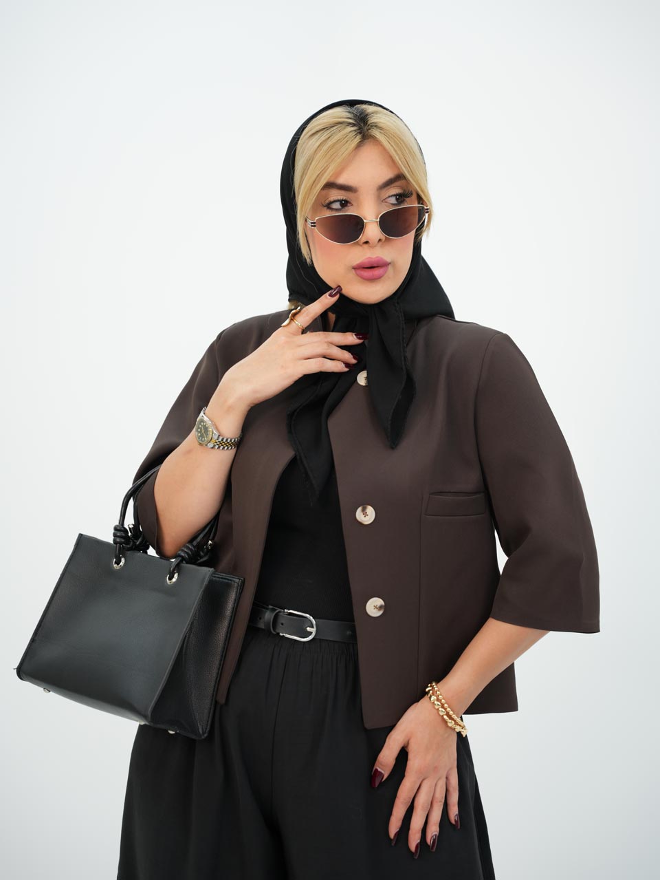 کراپ کت ترند یقه ایستاده کمند کد7523