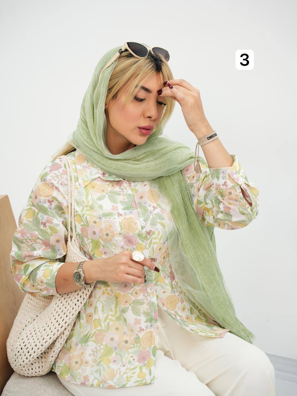 شومیز گلدار تک جیب آیسا کد7572