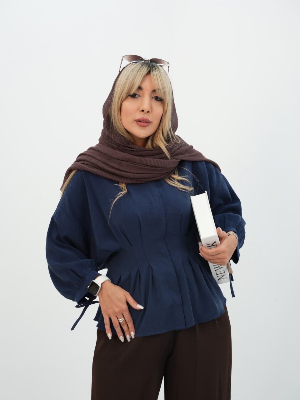 شومیز جلو پیله آستین بند میرال کد7660