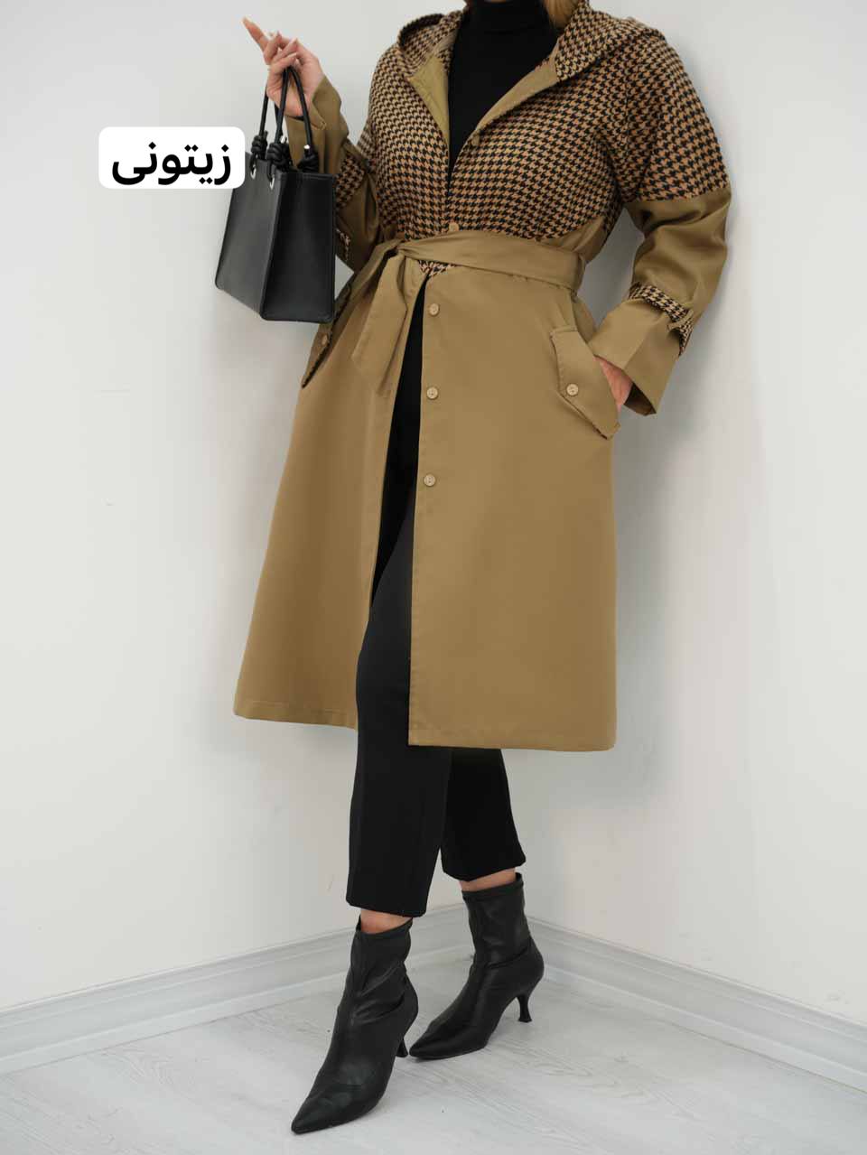 بارونی بالا پیچازی کمردار باران کد7679
