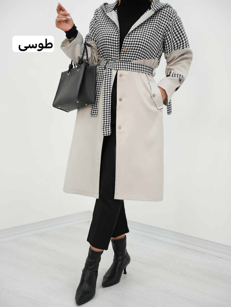 بارونی بالا پیچازی کمردار باران کد7679