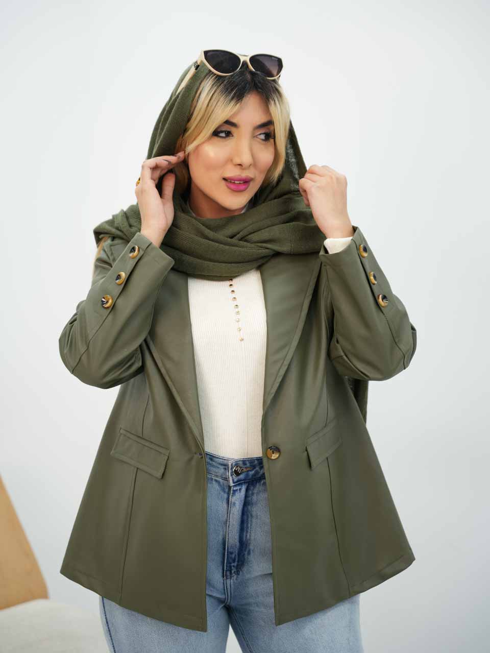 کت چرم یقه انگلیسی آلستر کد7693