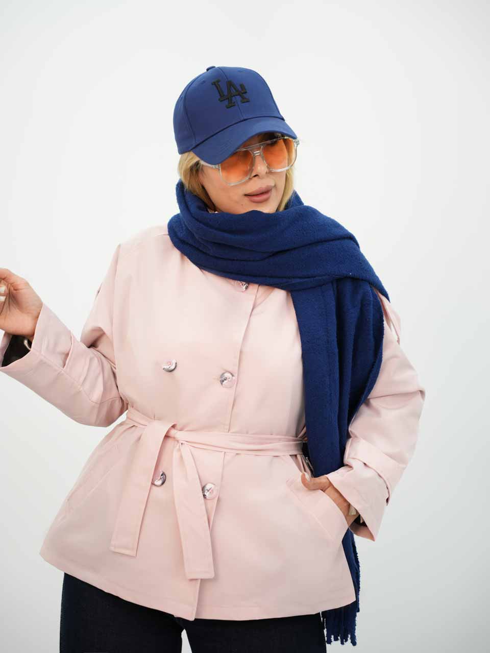 بارونی یقه ایستاده کمردار نیل کد7694