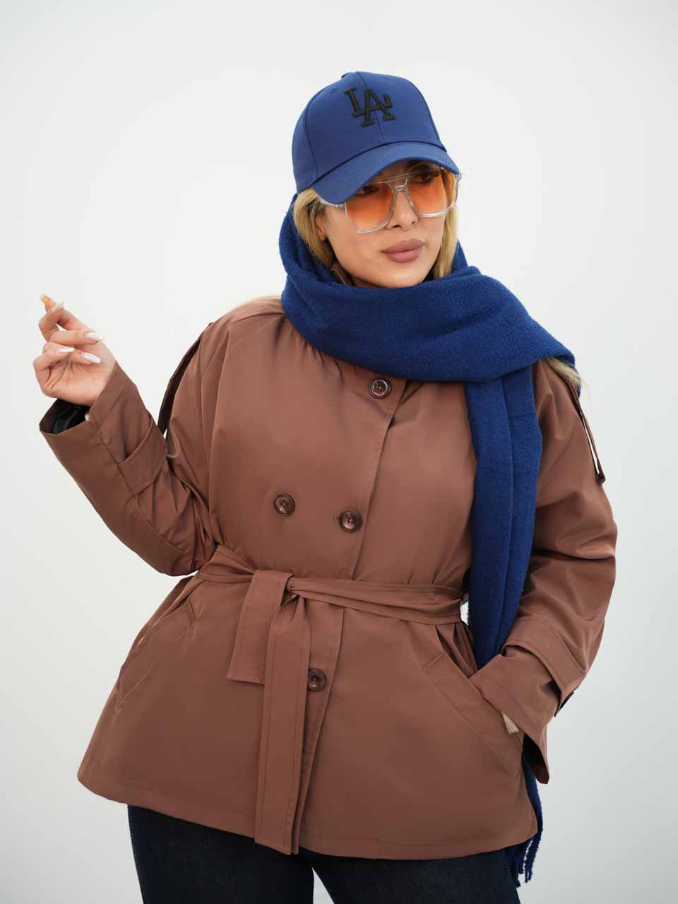 بارونی یقه ایستاده کمردار نیل کد7694