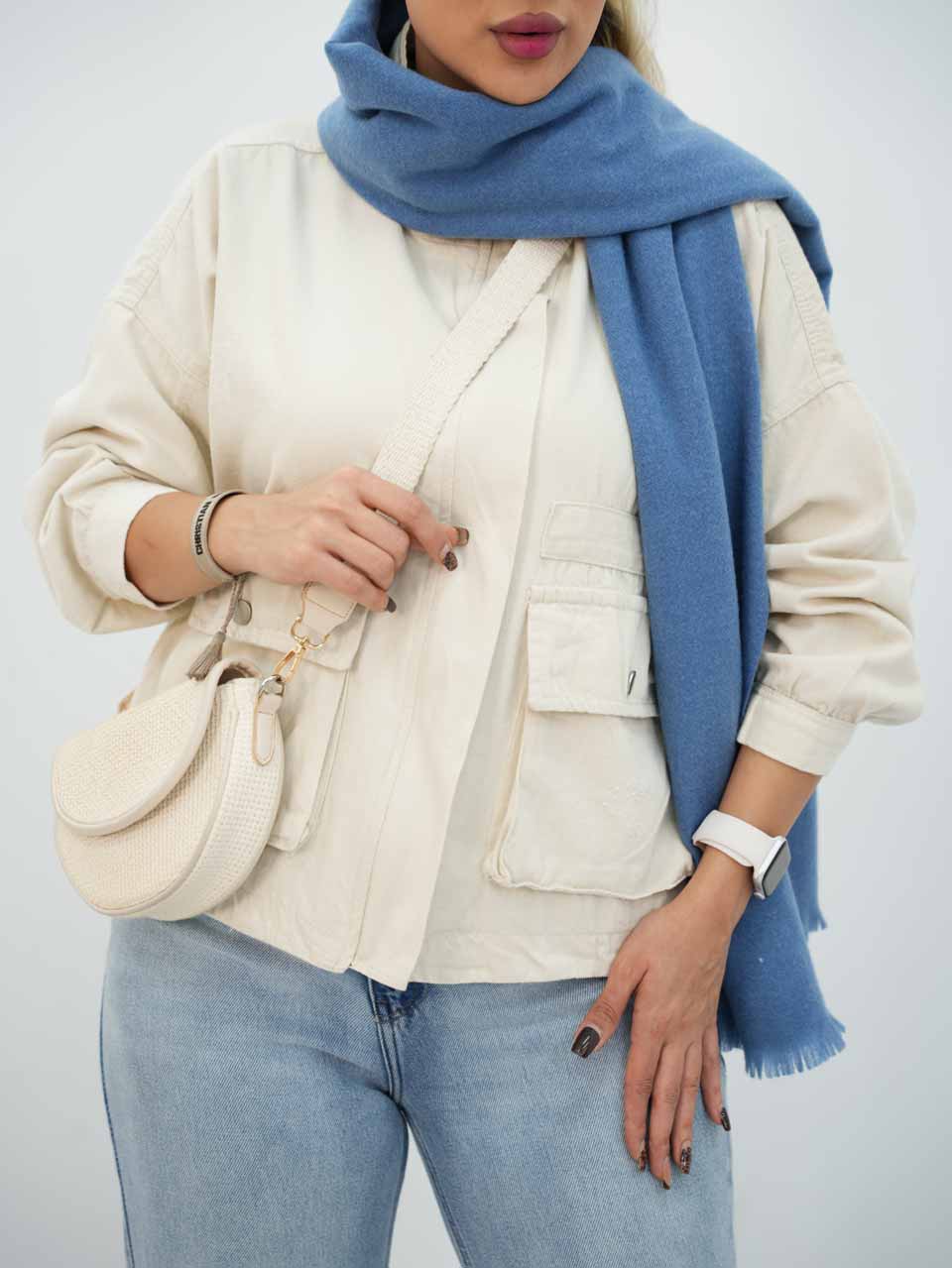 کت جین جیب پاکتی مهدل کد7704