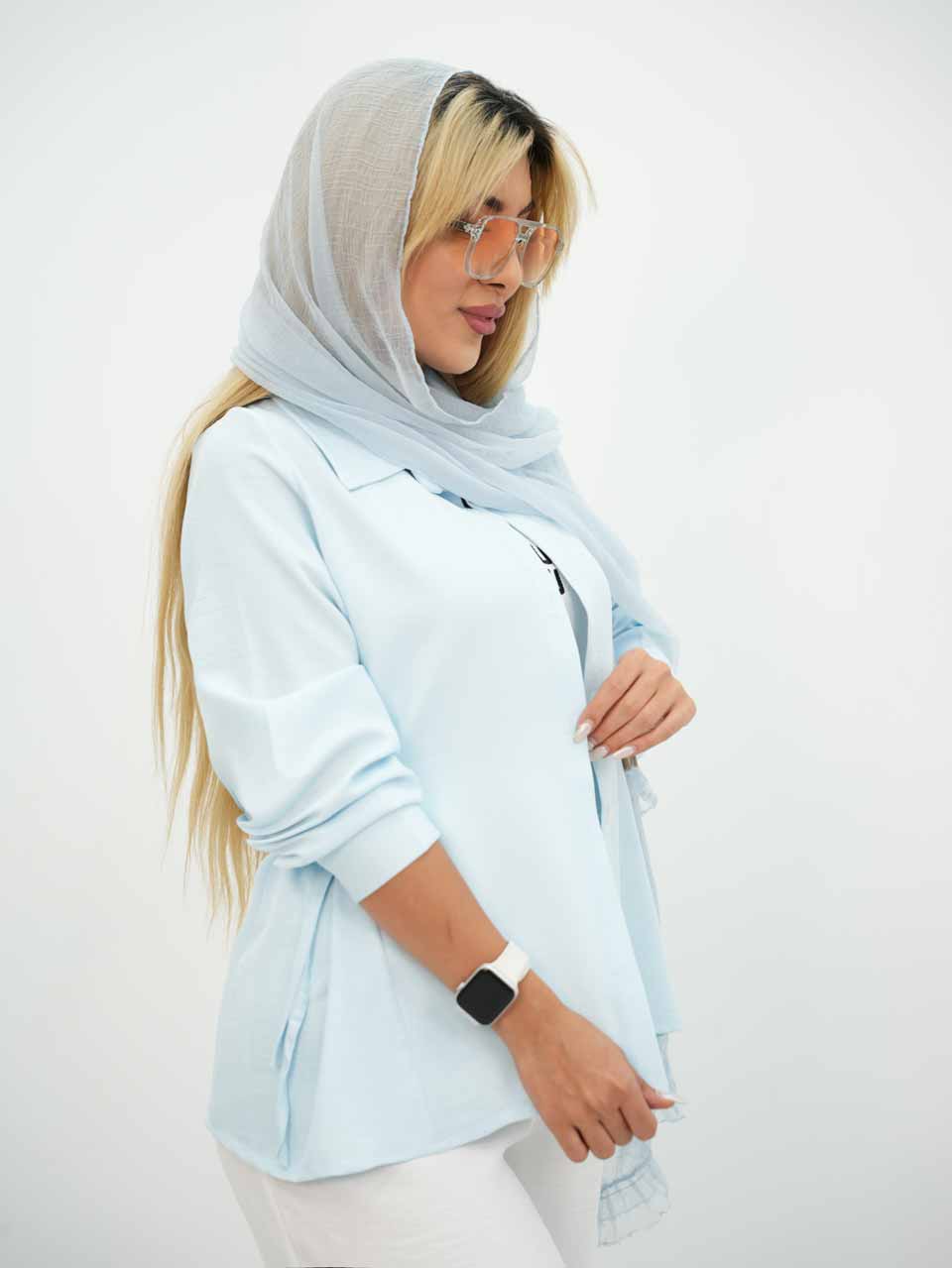 شومیز شانتون بغل بند گلاره کد7722