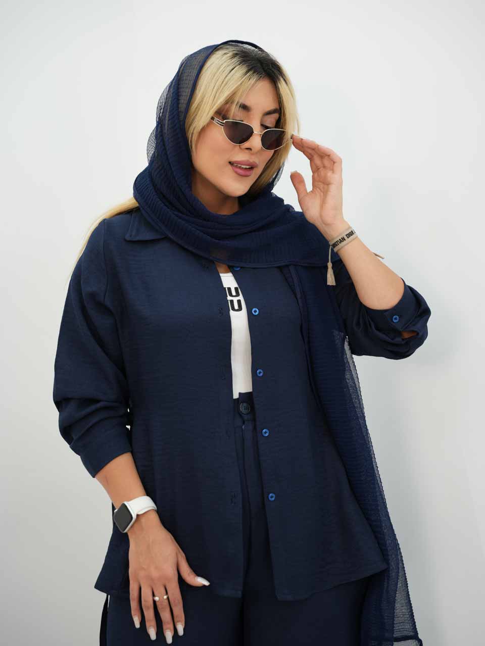 شومیز شانتون بغل بند گلاره کد7722