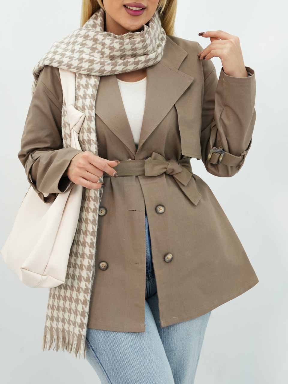 کت کتان تک ژیله کمردار مینل کد7778