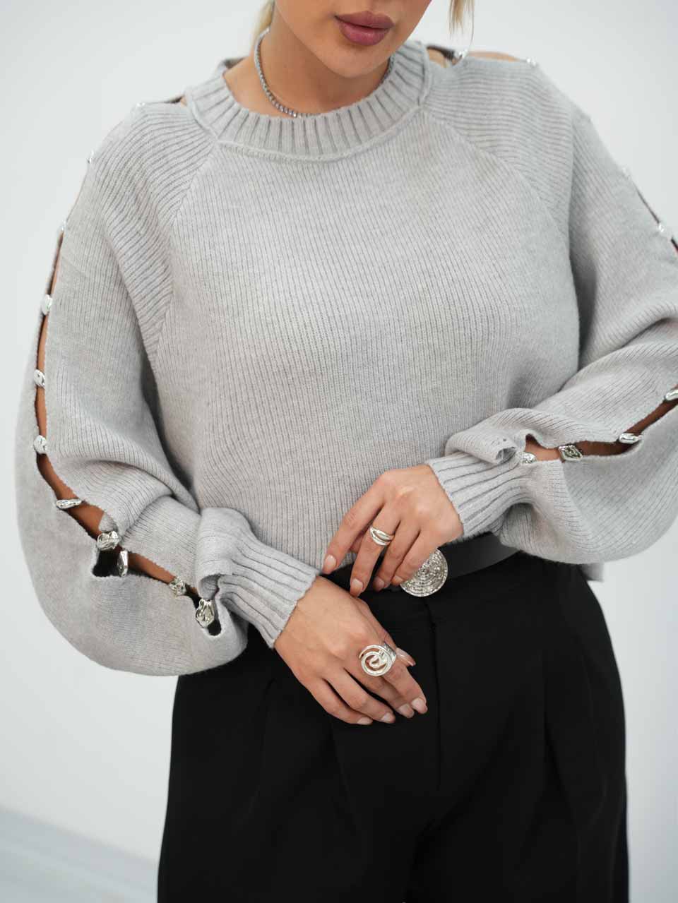 بلوز بافت سرشانه باز دانگوراش کد7938