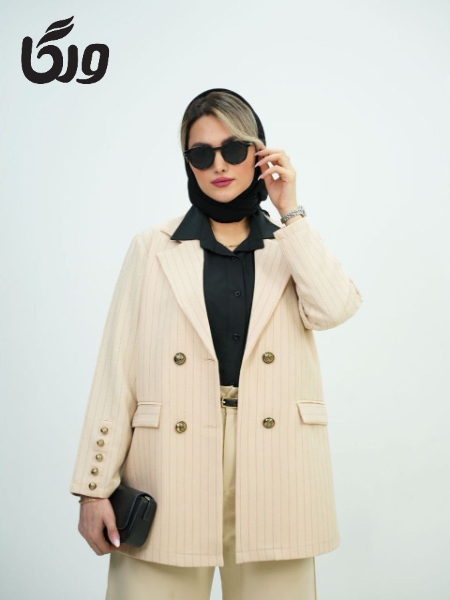 کتی یقه انگلیسی راه راه متین کد5883