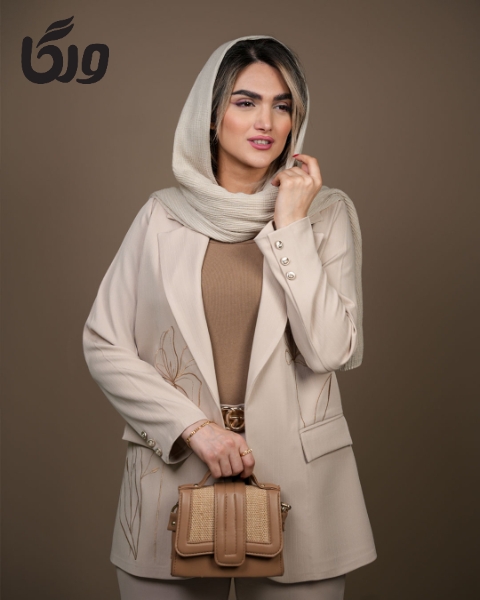 مانتو کتی جلو گلدوزی منیژه کد5905