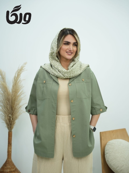 شومیز دکمه چوبی اِلای کد4267