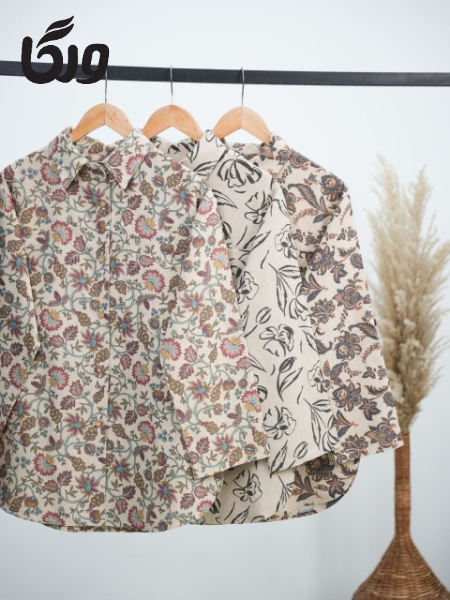 شومیز طرحدار تک جیب دلارا کد6038