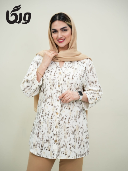 مانتو طرحدار لینن بیسکوییتی نریمان مناسب بهار و تابستان کد6066