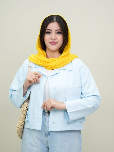 کت کراپ رنگی پینترستی دخترونه دو جیب پاستیل کد6097