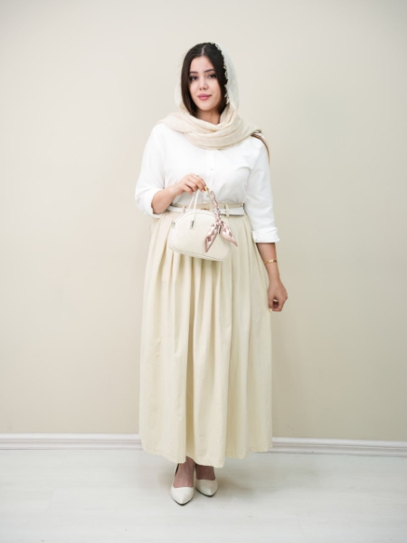 دامن لنین جلو پیله مونیک کد6115