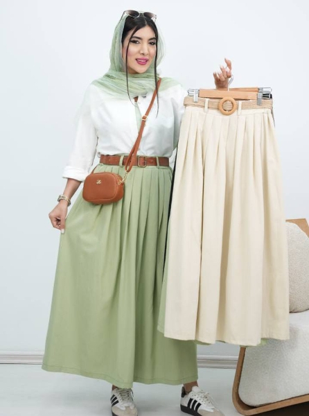 دامن لنین جلو پیله مونیک کد6115