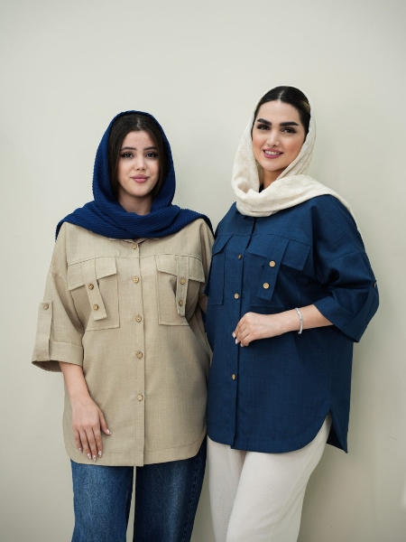 شومیز دکمه چوبی یگانه کد6126