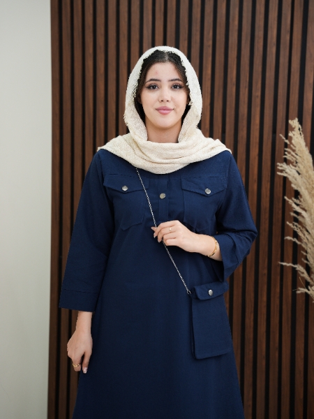 خرید آنلاین پیراهن لنین کیف دار شیک و دخترونه ماه کد6168
