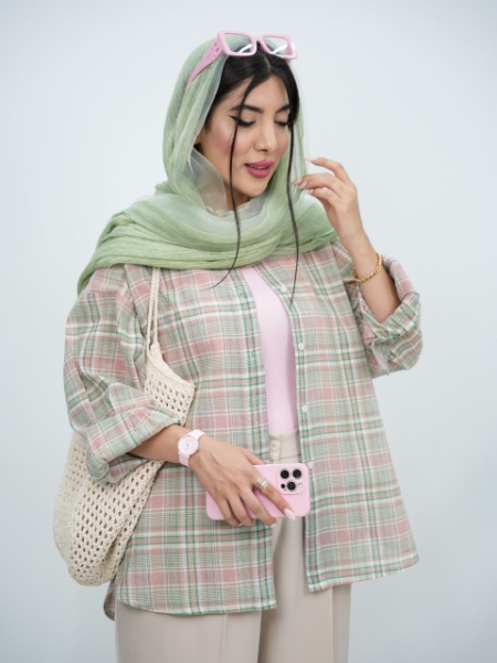 شومیز چهار خونه پشت پیله هری کد6198