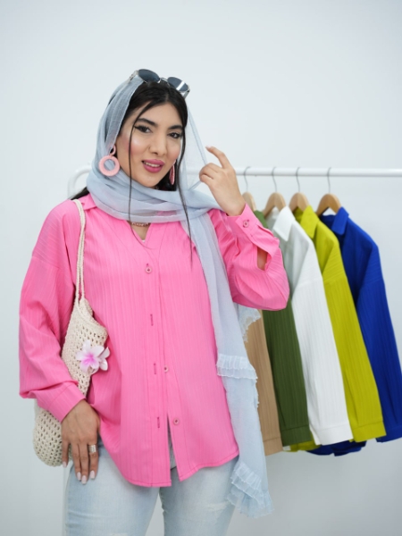شومیز کراش یقه هفت آپامه کد6286