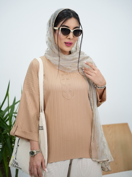 فروش شومیز جلوبسته یقه گرد ترند خنک تابستانه الماس کد6219