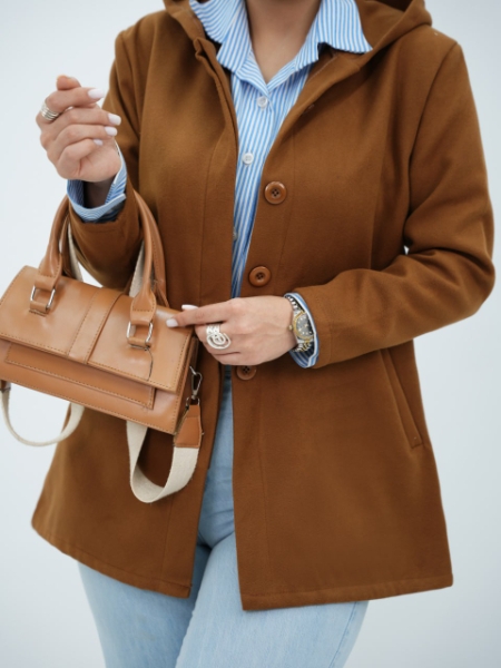 فروش کت کلاهدار فوتر پینترستی دخترانه و زنانه پاییزه دودی کد6465