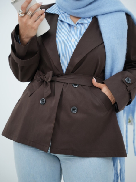 بارونی کوتاه کمردار ناتاشا کد6518