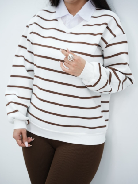 دورس راه راه یقه سفید نینا کد6626