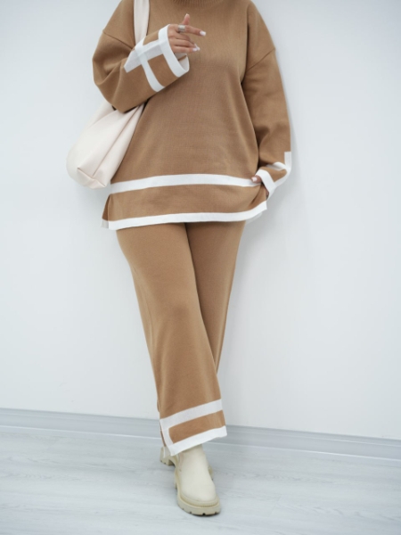 فروش ست بلوز و شلوار بافت پایین خط پینترستی و جذاب و دخترونه یکتا کد6516