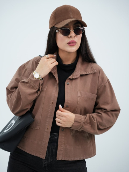 فروش کت طرح جین کراپ دخترانه و زنانه پینترستی پاییزه موچی6573