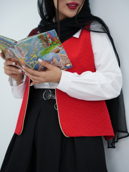 ست شومیز و جلیقه نواردوزی فرحزاد کد6667