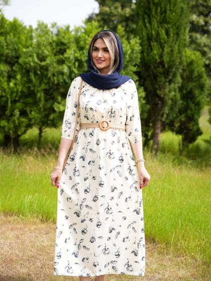پیراهن یقه قایقی طراوت کد5977