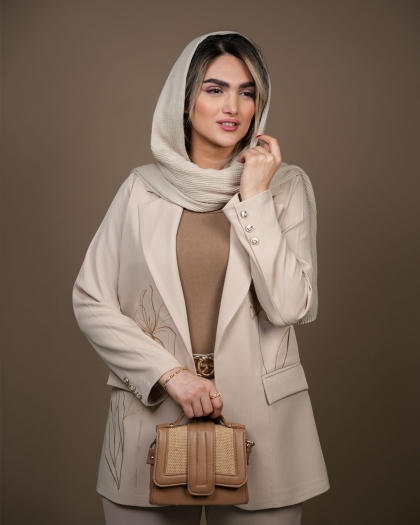 مانتو کتی جلو گلدوزی منیژه کد5905